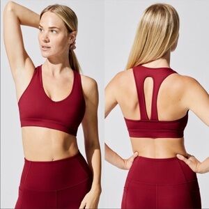Carbon38 Action Bra 2.0 Cloud Compression in Ruby Red